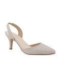 Zapatilla Beige Tacon Delgado Puntal Elegante Mujer Stiletto 1770124
