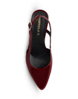 Zapatilla Vino Puntal Elegante Mujer Destalonado Tacon Ancho 1770125