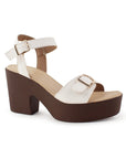 Zapatilla Beige Mujer Doble Tira Descubierta Moda Casual Tacon 4840039