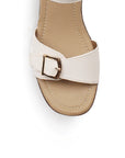 Zapatilla Beige Mujer Doble Tira Descubierta Moda Casual Tacon 4840039