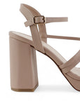 Zapatilla Maquillaje Mujer Tacon Ancho Tiras Cruzadas Moda Elegante 4840052