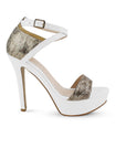 Zapatilla Beige Dama Punta Abierta Correa Cruzada Moda 2630097