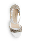 Zapatilla Beige Dama Punta Abierta Correa Cruzada Moda 2630097