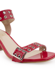 Zapatilla Rojo Descubierta Mujer Moda Estoperoles Dama Fiesta 3270307