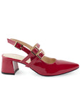 Zapatilla Rojo Mujer Casual Tacon Ancho Puntal Formal Moda 4220023