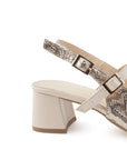 Zapatilla Beige Oro Puntal Dama Tacon Bajo Moda Casual Destalonada 4220025