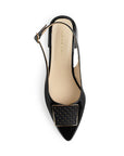 Zapatilla Negro Mujer Hebilla Destalonada Elegante Tacón Bajo Moda 4220045