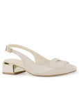 Zapatilla Beige Mujer Tacon Bajo Puntal Moda Elegante Casual 4220059