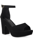 Zapatilla Negro Dama Moda Casual Plataforma Tacon Mediano Mujer 4040214