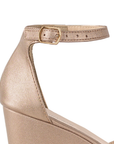 Zapatilla Oro Rosa Dama Moda Casual Plataforma Tacon Mediano Mujer 4040271