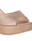 Zapatilla Oro Rosa Dama Moda Casual Plataforma Tacon Mediano Mujer 4040271