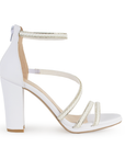Zapatilla Blanco Mujer Tiras Cruzadas Pedreria Elegante Dama 4040399