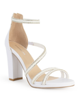 Zapatilla Blanco Mujer Tiras Cruzadas Pedreria Elegante Dama 4040399