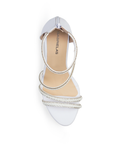 Zapatilla Blanco Mujer Tiras Cruzadas Pedreria Elegante Dama 4040399
