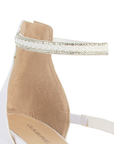 Zapatilla Blanco Mujer Tiras Cruzadas Pedreria Elegante Dama 4040399
