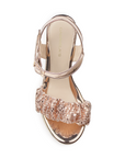 Zapatilla Oro Rosa Brillos Mujer Elegante Pedreria 4040604