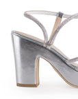 Zapatilla Plata Dama Elegante Brillos Tacón Descubierto Casual 4040642