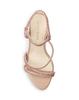 Zapatilla Maquillaje Oro Rosa Elegante Tiras Pedreria Tacon Fino Mujer Moda 4040674
