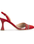 Zapatilla Rojo Mujer Stiletto Brillos Tacon Moda Transparencias 4040696