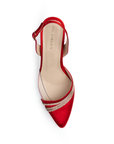 Zapatilla Rojo Mujer Stiletto Brillos Tacon Moda Transparencias 4040696