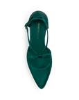 Zapatilla Verde Dama Tacon Delgado Moño Puntal Stiletto Moda Mujer 4040706