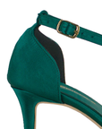 Zapatilla Verde Dama Tacon Delgado Moño Puntal Stiletto Moda Mujer 4040706