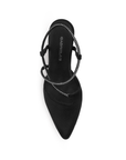 Zapatilla Negro Dama Puntal Tacon Delgado Bajo Brillos Moda Tiras 4040716