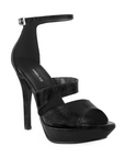 Zapatilla Negro Dama Tacon Delgado Moda Elegante Descubierto4040729