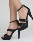 Zapatilla Negro Dama Tacon Delgado Moda Elegante Descubierto4040729