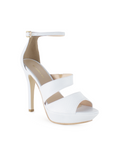Zapatilla Blanco Dama Tacon Delgado Moda Elegante Descubierto 4040730