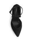Zapatilla Negro Mujer Estilo Puntal Elegante Tacón Delgado Pulsera 4040785