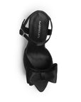 Zapatilla Negro Mujer Formal Tacon Delgado Moño Moda Elegante 4040800