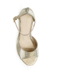 Zapatilla Oro Dama Moda Casual Plataforma Tacon Mediano Mujer 4040804