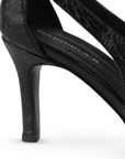 Zapatilla Negro Dama Tacon Delgado Puntal Fiesta Elegante 4040815