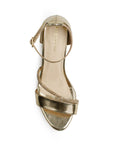 Zapatilla Oro Mujer Tira Pedreria Elegante Pulsera Tacon Bajo 4040824