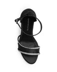 Zapatilla Negro Plata Dama Elegante Tacon Delgado Brillos 4040832