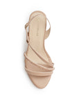 Zapatilla Maquillaje Oro Rosado Dama Tacon Delgado Tira Pedreria Fiesta 4040845