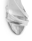 Zapatilla Plata Dama Tacon Delgado Tira Pedreria Fiesta 4040846