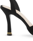 Zapatilla Negro Mujer Elegante Pulsera Tacon Delgado Descubierta 4040849