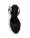 Zapatilla Negro Elegante Punta Abierta Talon Descubierto Moda 4040853