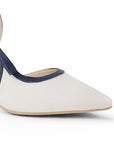 Zapatilla Beige Marino Mujer Elegante Stiletto Tacon Delgado Puntal Moda 4040874