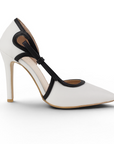 Zapatilla Beige Negro Mujer Elegante Stiletto Tacon Delgado Puntal Moda 4040875
