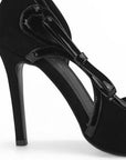 Zapatilla Negro Mujer Elegante Stiletto Tacon Delgado Puntal Moda 4040879