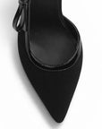 Zapatilla Negro Mujer Elegante Stiletto Tacon Delgado Puntal Moda 4040879