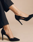 Zapatilla Negro Mujer Elegante Stiletto Tacon Delgado Puntal Moda 4040879