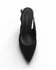 Zapatilla Negro Dama Puntal Destalonado Formal Tacon Elegante 4040885