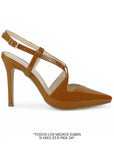 Zapatilla Cafe Mujer Tacon Alto Delgado Tiras Elegante Moda Dama 4040886
