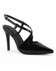 Zapatilla Negro Mujer Tacon Alto Delgado Tiras Elegante Moda Dama 4040887