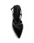 Zapatilla Negro Mujer Tacon Alto Delgado Tiras Elegante Moda Dama 4040887