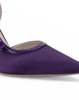 Zapatilla Morado Mujer Elegante Stiletto Tacon Delgado Puntal Moda 4040889